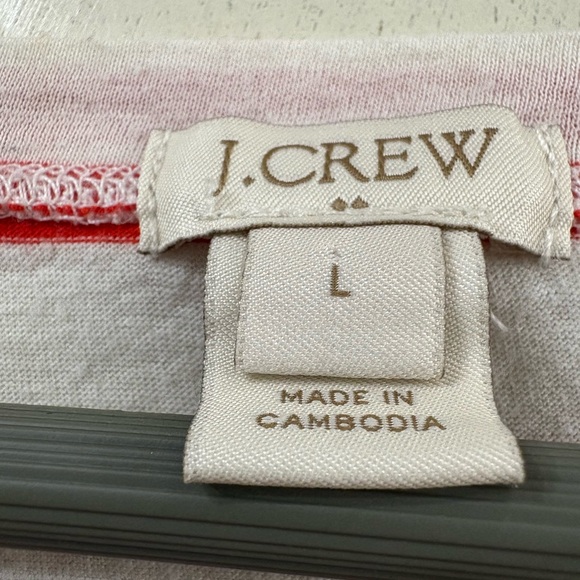 J crew Red and White Striped Cuffed Sleeve T-Shirt Size Large - Picture 6 of 6